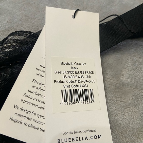 New! Bluebella Calla Black Embroidered Sheer Cutout Lingerie Bra 10539 - Picture 6 of 9